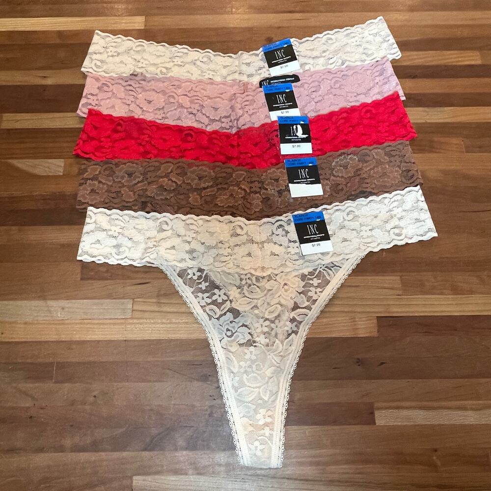 I.N.C.  Lace Thong Underwear Lingerie panty set of 5 XL
